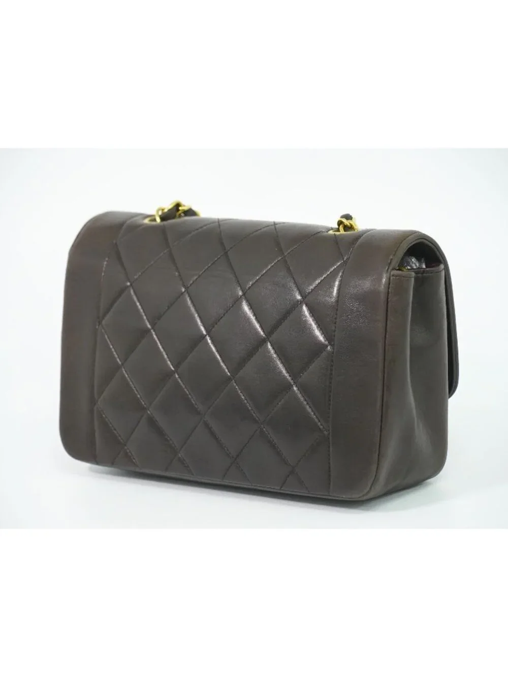 Chanel CC Logo Quilted Chain Shoulder Bag Pochette Lambskin Leather Black